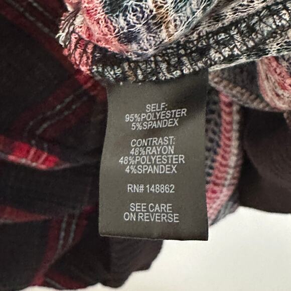 Torrid Brushed Waffle Surplice Drop Shoulder Top Womens Size 1X Black Red Plaid - Picture 9 of 12